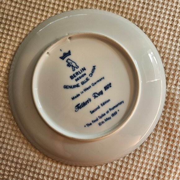 Vintage Berlin Design - Father's Day 1972 - Blue Collectable Plate - Picture 5 of 8
